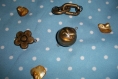 Connecteurs rond , fleur, anneaux couleur bronze