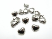 50 clous à griffes rivets "gros coeur", de couleur argenté 