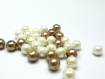 Lot de 50 perles nacré de 10mm (crème et cuivré) 