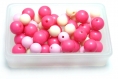 1 lot de 50 perles acrylique de couleur mixte 10mm et 12mm 