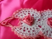 " justine " embrase au crochet blanche et rose 