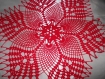 Napperon hexagonal au crochet rouge "alexandrie " 