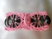 "elisa"bracelet au crochet et boutons rose 