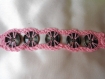 "elisa"bracelet au crochet et boutons rose 