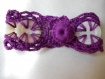 "elisa"bracelet au crochet et boutons violet 