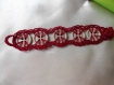 "elisa"bracelet au crochet et boutons bordeaux 