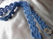 Ceinture au crochet fil ruban bleu 