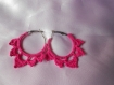 "margerita" anneaux d'oreilles fuchsia au crochet 
