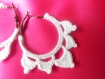 "margerita" anneaux d'oreilles blanc au crochet 