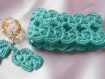 Duo bracelet et boucles d'oreille au crochet turquoise 