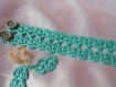 Duo bracelet et boucles d'oreille au crochet turquoise 