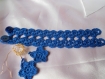 Duo bracelet et boucles d'oreille au crochet bleu outremer 