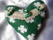 Coeur déco tissu "irlande" à poser ou suspendre 