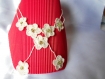 Collier crochet 7 petites fleurs écru