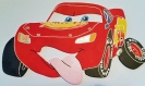 Plaque de porte en bois personnalisée et gravé célèbre voiture rouge cars 
