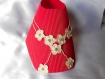 Collier crochet 7 petites fleurs écru
