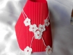 Collier crochet 7 petites fleurs blanc