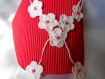 Collier crochet 7 petites fleurs blanc