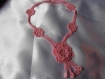 Collier crochet rose 