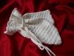 Pochette au crochet en coton blanc, doublée 