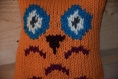 La tite chouette orange tricotée main 
