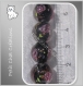 4 perles rondes verre souffle lampwork 12mm noir fleurs paillettes or *l125 