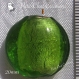 4 perles galets pastilles verre vert pomme souffle lampwork 20mm *l53 