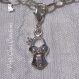 1 charm bustier corset strass crystal sur mousqueton metal argente strass *v301 