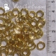 100 anneaux solides 8mmx1,5mm metal dorÉ or breloque chaine mousqueton *o183 