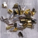 100 embouts cache noeuds mix 4 coloris métal argenté bronze doré 6mm *au20 