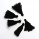 Lot 10 pompons noirs 30mm x 5mm coton noir décoration bracelet rideaux vêtement *p63 