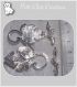 2 fermoirs toggle feuille 35x23mm metal argente pour bracelets chaines *t14 