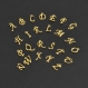 1 breloque alphabet lettre x calligraphiée en métal doré 15mm x 11mm *k139 
