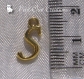 1 breloque alphabet lettre s calligraphiée en métal doré 15mm x 11mm *k134 