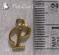 1 breloque alphabet lettre p calligraphiée en métal doré 15mm x 11mm *k131 