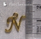 1 breloque alphabet lettre n calligraphiée en métal doré 15mm x 11mm *k129 