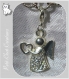 1 charm ange avec coeur perle metal argente strass breloque mousqueton *v409b 