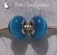 4 perles semi-précieuses oeil de chat bleu azur charms rondelles 14x8mm *n85 