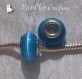 4 perles semi-précieuses oeil de chat bleu azur charms rondelles 14x8mm *n85 
