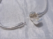 1 chaine 16cm bracelet serpent metal argente compatible fermoir clip love *g2f 