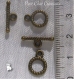 8 fermoirs toggle metal couleur bronze pour bracelet collier 10x14mm *j45 