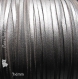 3 mètres fil suédine 3x1mm cordon daim velvet textile gris argent façon cuir 3mm x 1mm *c169 
