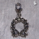 1 charm couronne de noel breloque perle mousqueton metal argente christmas *v537 