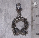 1 charm couronne de noel breloque perle mousqueton metal argente christmas *v537 