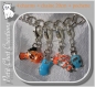 Kit evasion : 1 bracelet 20cm+4 charms maillot tong poisson valise+pochette breloques mousqueton metal argente*v465 