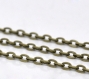 Lot de 5 metres chaine bronze forcat 3,5mm x 2,5mm metal couleur bronze 3,5x2,5mm perles colliers bracelets *j103 