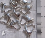 5 mousquetons coeur 14x9mm fermoirs metal argente pr chaine collier bracelet *m4 