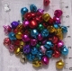 Lot 75 clochettes grelots breloques perles 9mm x 7mm en métal multicolore noel christmas *b185 