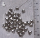 Lot 20 intercalaires spacers perles metal argente coeurs 6mm perforation 1,2mm *s36 
