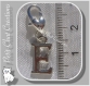 1 charm lettre e alphabet breloque perle mousqueton metal argente letter e *k57 